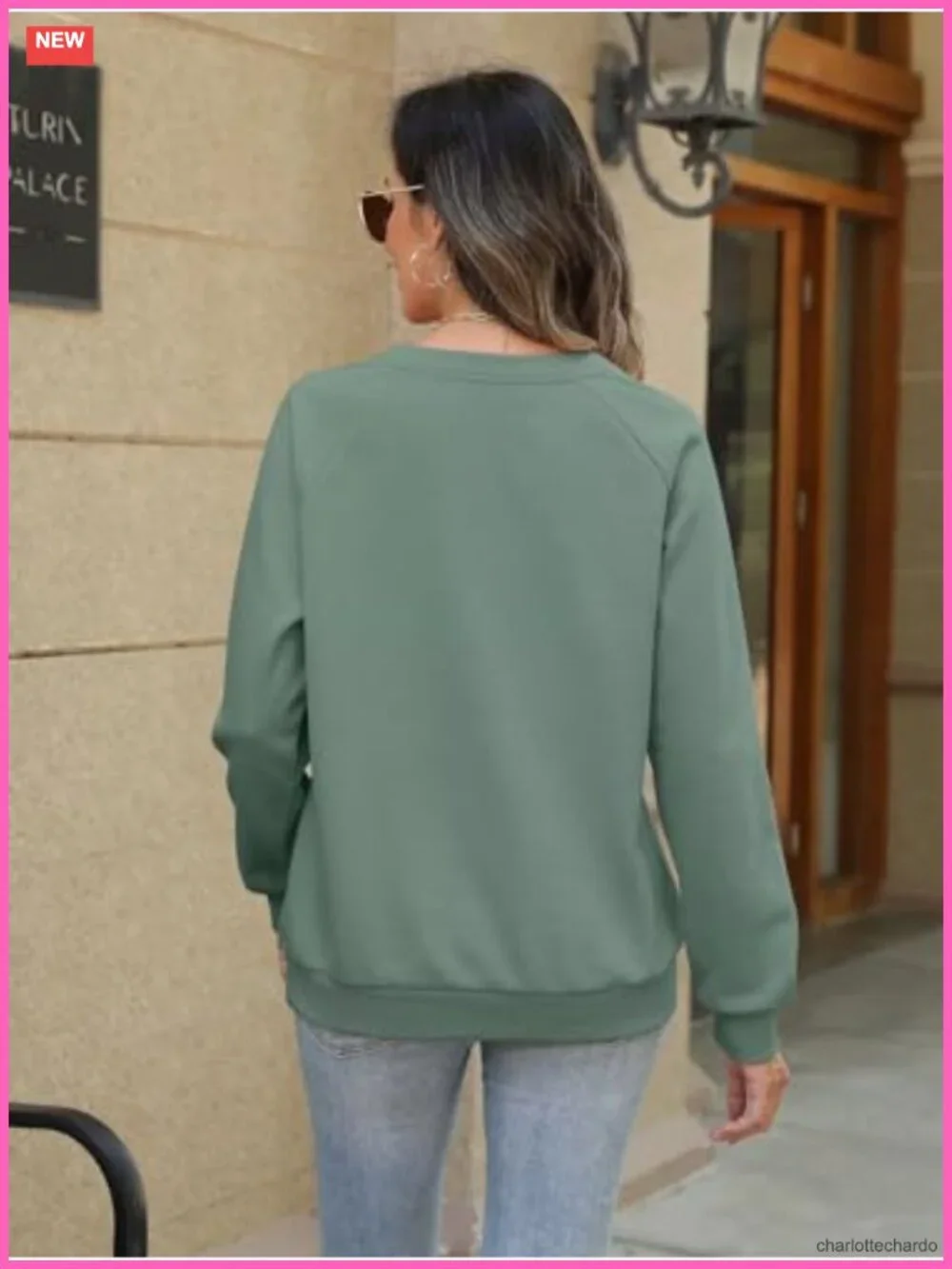 Cozy Fleece V-Neck Sweatshirt with Kangaroo Pocket Long Sleeve Pullover